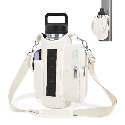 Magnetic Gym Bag Water Bottle Carrier Holder with Adjustable Shoulder Strap, 40Oz Magnets Magnetic Gym Bag Bottle Pouch Sling